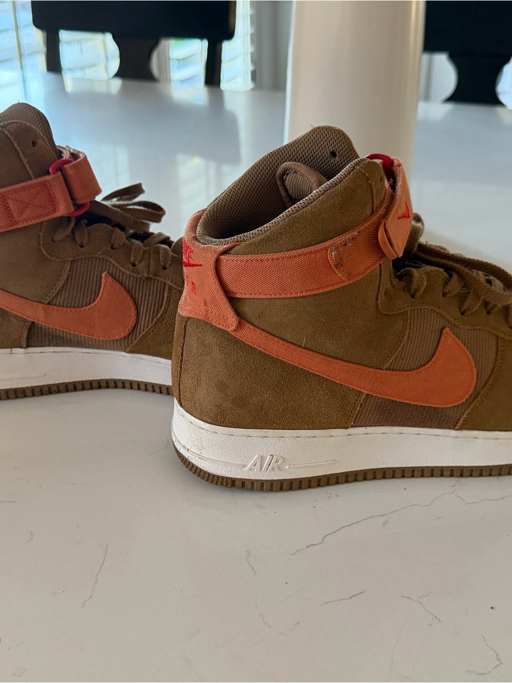 Nike High-Top Sneakers in Brown and Orange